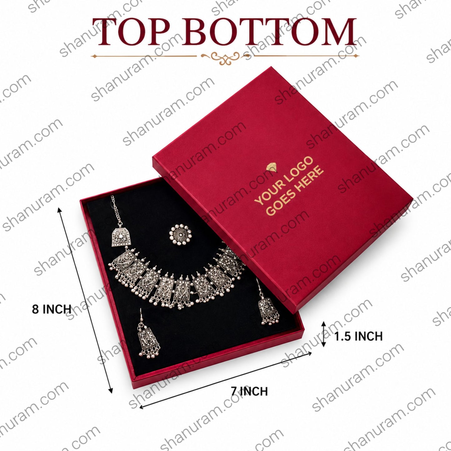 Premium Hard Cardboard Necklace Gift Box | Magnetic Flap, Top Bottom & Slider Jewellery Packaging | Custom Logo Printing
