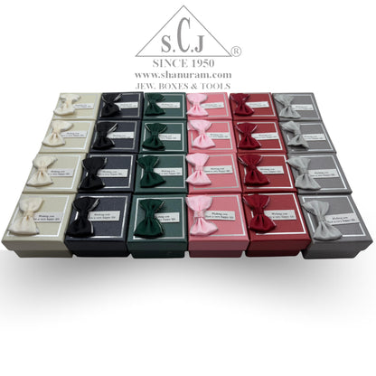 Small Cardboard Cushion Ring Jewellery Boxes – Pack of 12 | Jewellery Gift & Storage Case with Happy Life Tag