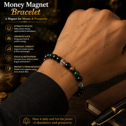 Money Magnet Bracelet for Wealth, Prosperity & Success | Natural Gemstone Crystal Bracelet