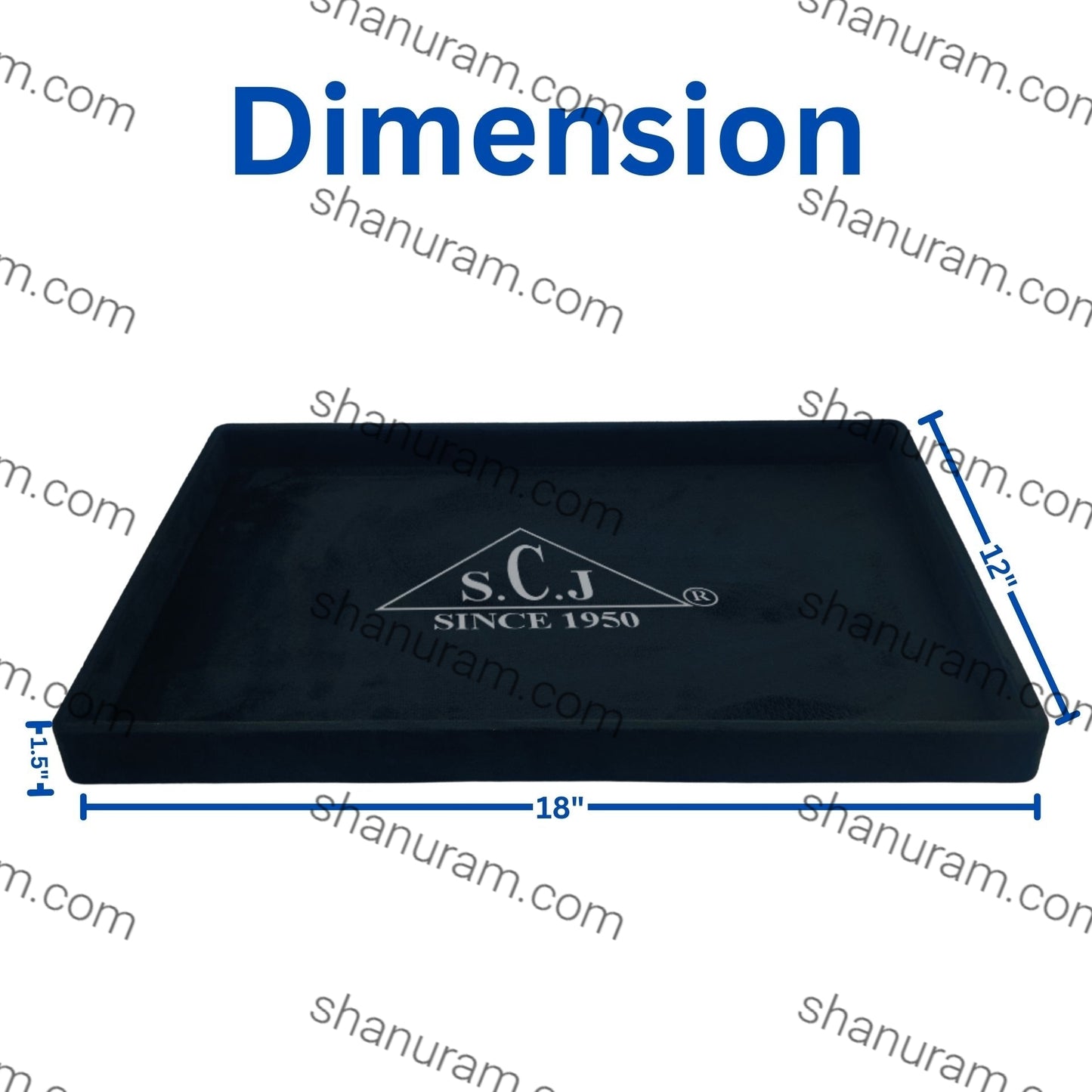 Black Suede Fabric Jewellery Display Tray (Large)