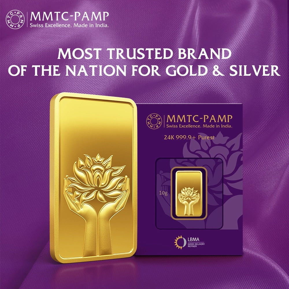 Lotus 24k (999.9) 10 gm Gold Bar