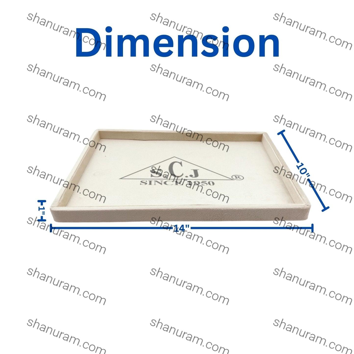 Cream Suede Fabric Jewellery Display tray