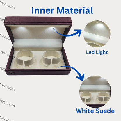Leather Type Marble Polish Double Bangle LED Light Box