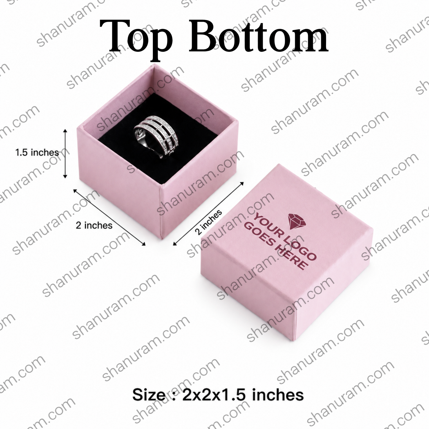 Custom Ring Box 2x2x1.5 Inches | Magnetic Flap & Slider Jewellery Packaging Box | Custom Logo Ring Gift Box