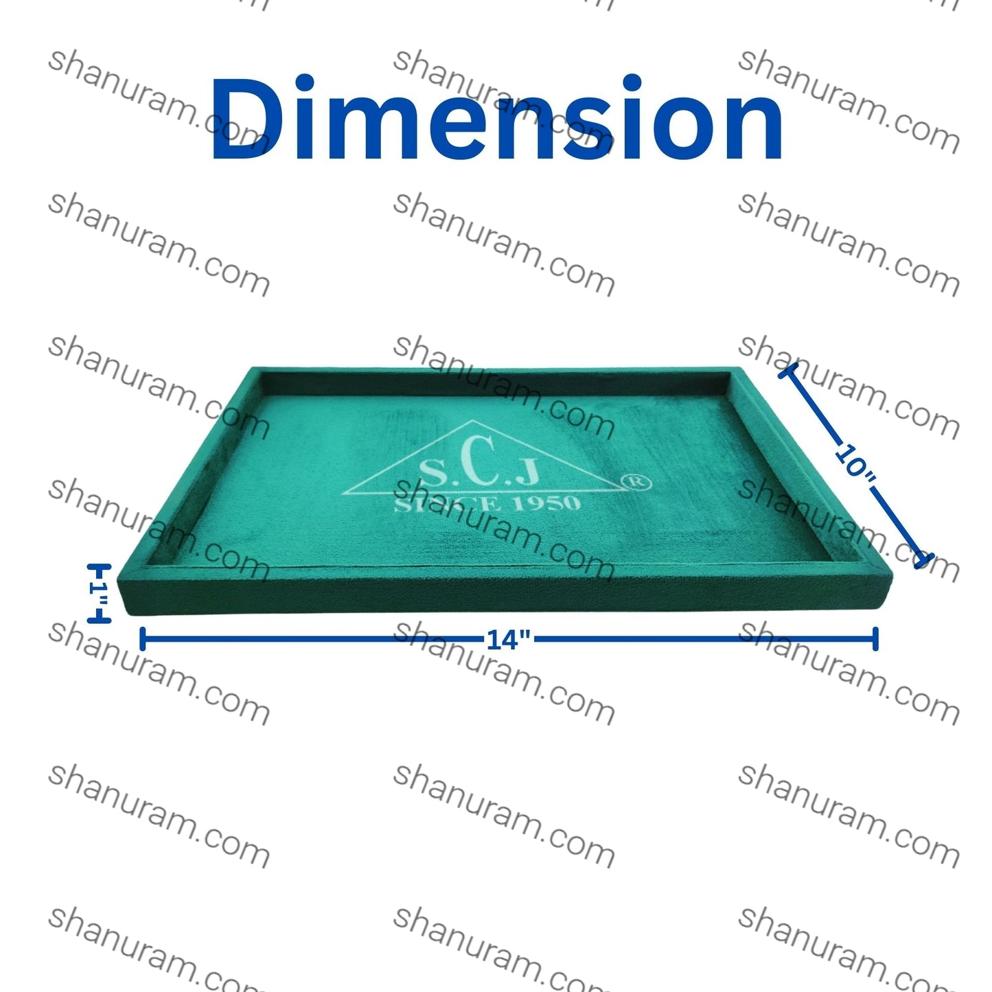 Dark Green Suede Fabric Jewellery Display Tray