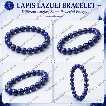 Natural Lapis Lazuli Bracelet – Wisdom, Intuition, Truth & Protection Crystal Beaded Bracelet