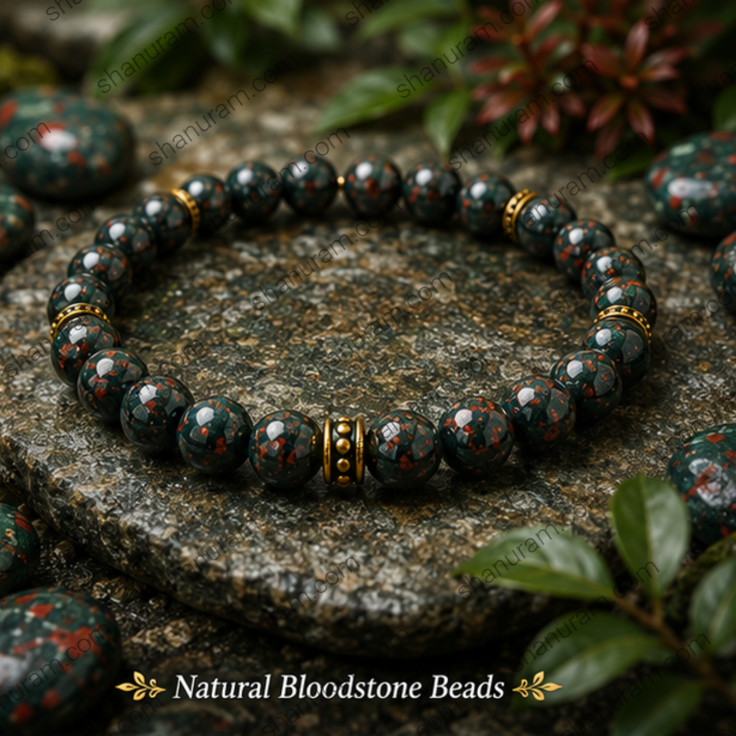 Natural Bloodstone Bracelet – Healing Crystal Bracelet for Strength, Courage & Vitality