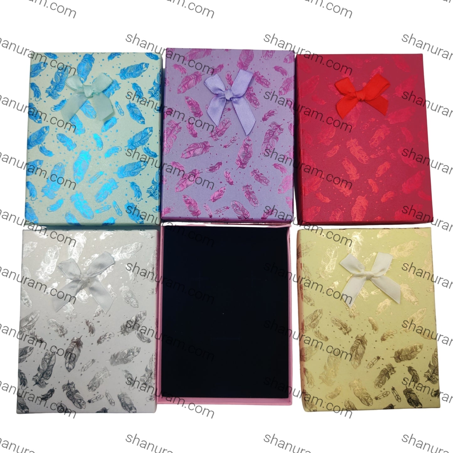 Leaf Printed Jewellery Gift Boxes (6 Pieces Pack) – Multipurpose Jewellery Packaging