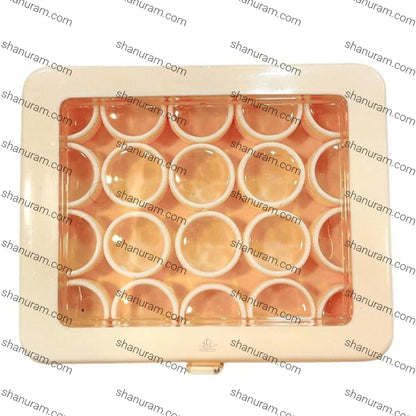 Multi-Utility 20-Piece Removable Round Container Organizer Box with Glass Lid