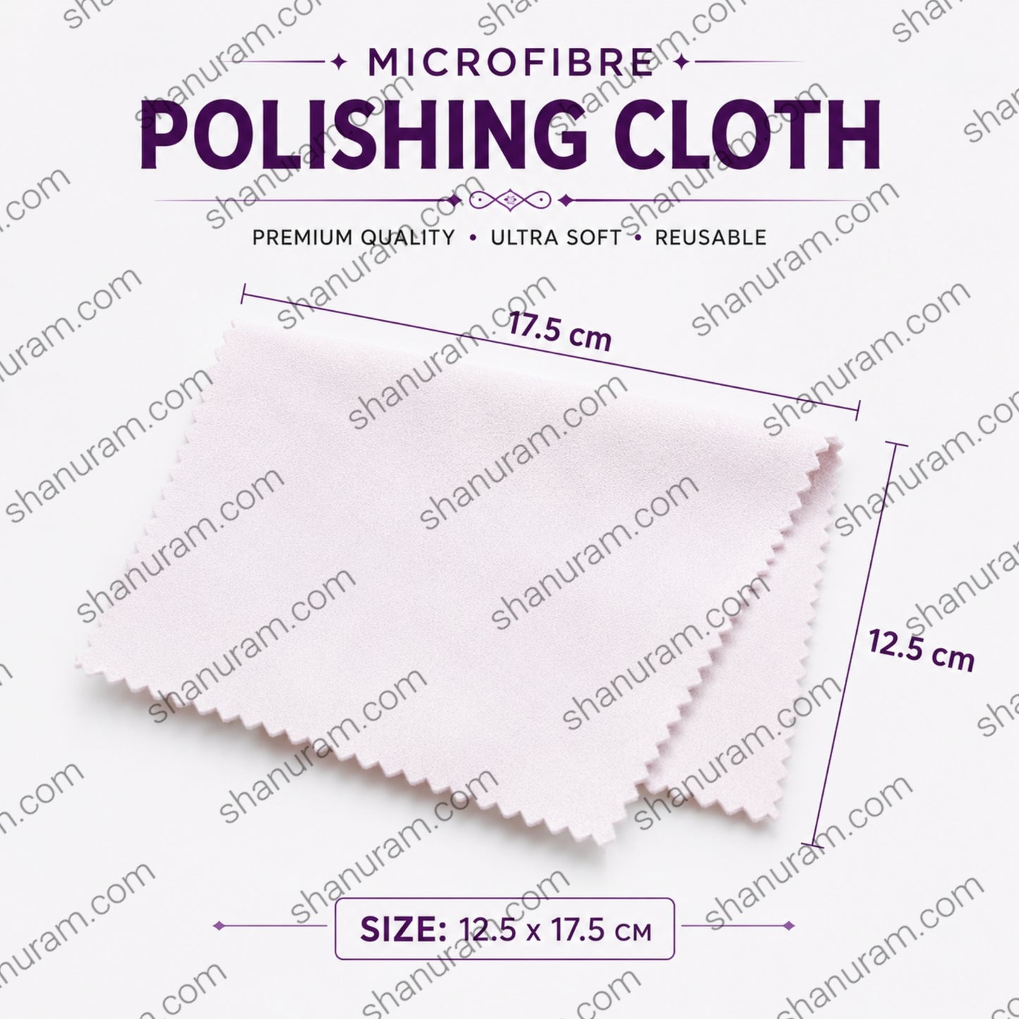 Town Talk Microfibre Polishing Cloth | Premium Jewellery Cleaning Cloth | 12.5 x 17.5 cm