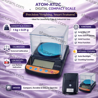 Atom-A112C Digital Compact Scale 1kg × 0.01g