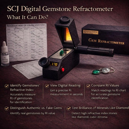 SCJ Digital Gemstone Refractometer for Measuring Refractive Index