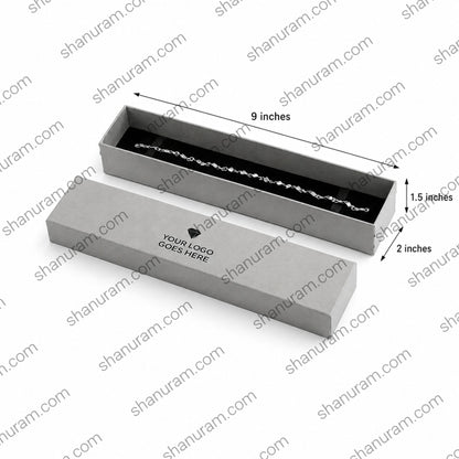 Premium Small Chain Jewellery Box – Slider & Magnetic Flap Hard Cardboard Gift Packaging Box with Custom Logo Printing