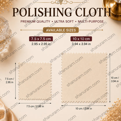 Premium Jewellery Polishing Cloth | Double Layer Gold, Silver & Diamond Cleaning Cloth | Available in 7.5 x 7.5 cm & 10 x 10 cm