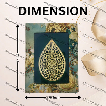 Single coin dark green flower texture box