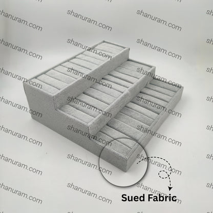 Gray Sued Bracelet Ring Jewelry Box