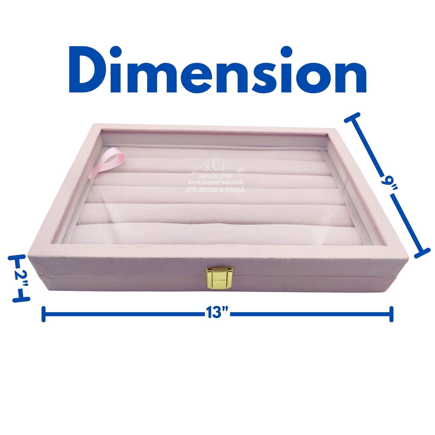 Pink Suede Fabric Ring Stock Display Box