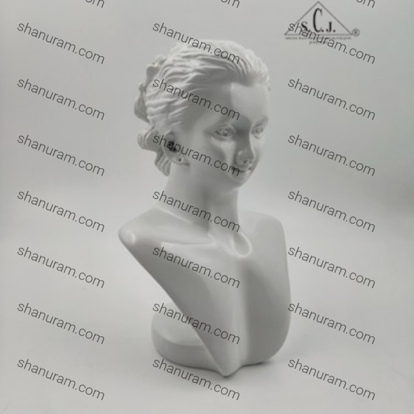 White Resin Figurine Mannequin Model Jewelry Display Rack Counter Display (White), 8"