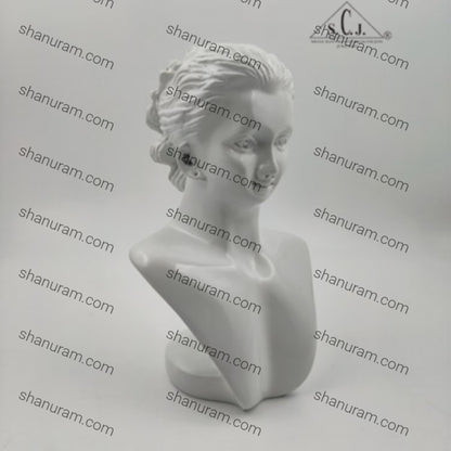 White Resin Figurine Mannequin Model Jewelry Display Rack Counter Display (White), 8"