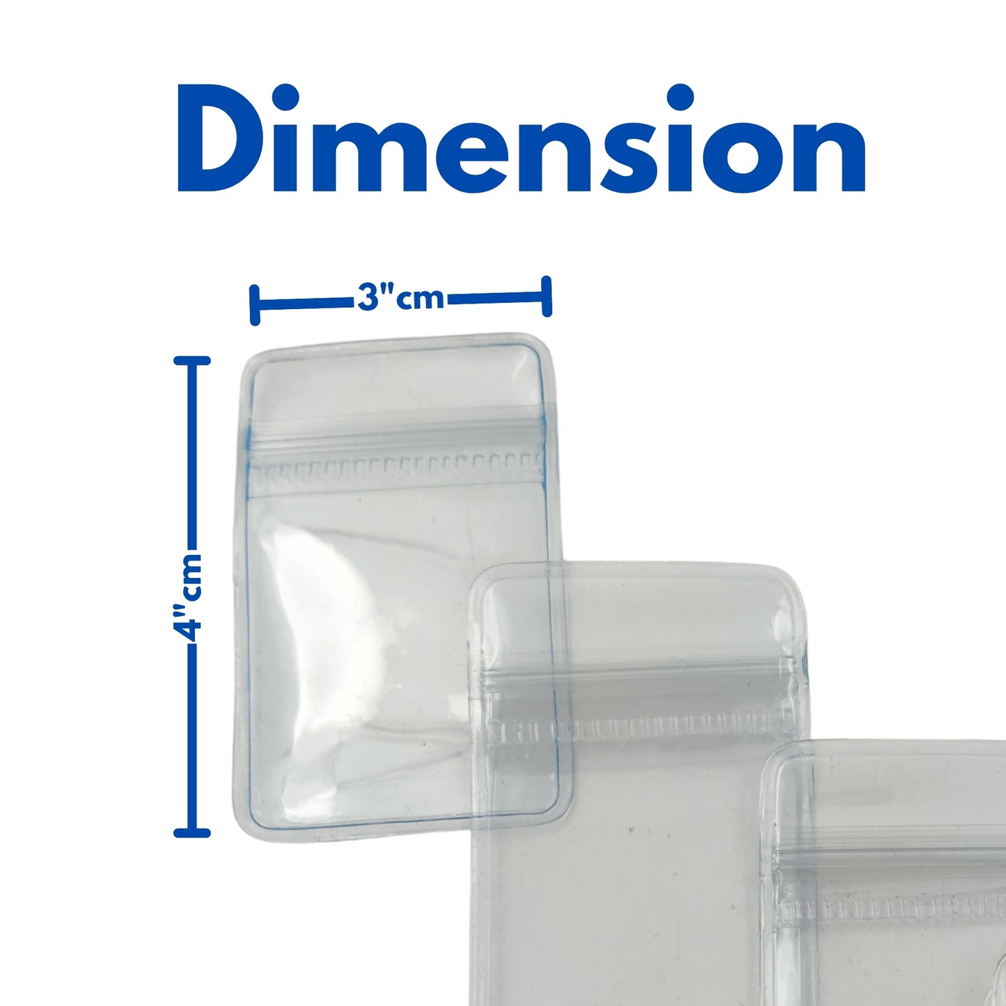 Hard Zip Lock Pouch – 100 Piece Pack (3x4 cm) | Mini Resealable Storage Bags