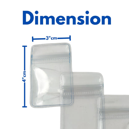 Hard Zip Lock Pouch – 100 Piece Pack (3x4 cm) | Mini Resealable Storage Bags