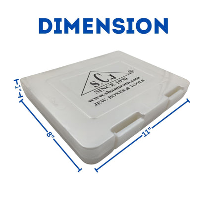 SCJ Big Necklace Box – Durable Off-White Plastic Jewelry Storage with White Cloth Lining (Pack of 10)