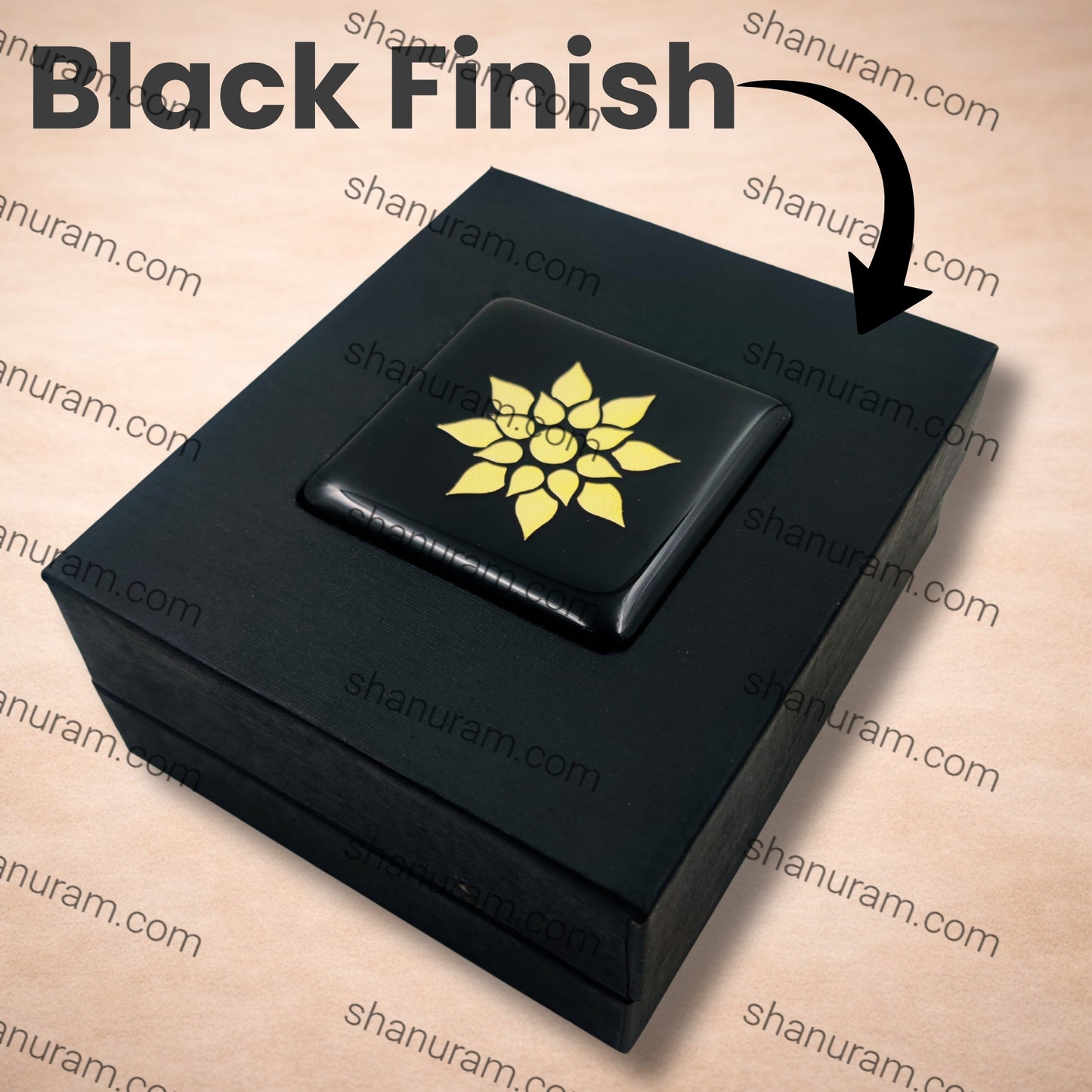 Premium Black Finish Pendant Box with Velvet Interior & Pendant Hooks