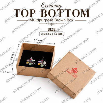 Economy Top Bottom Multipurpose Brown Box | Hard Cardboard Bangle & Jewelry Gift Box | Customizable Logo