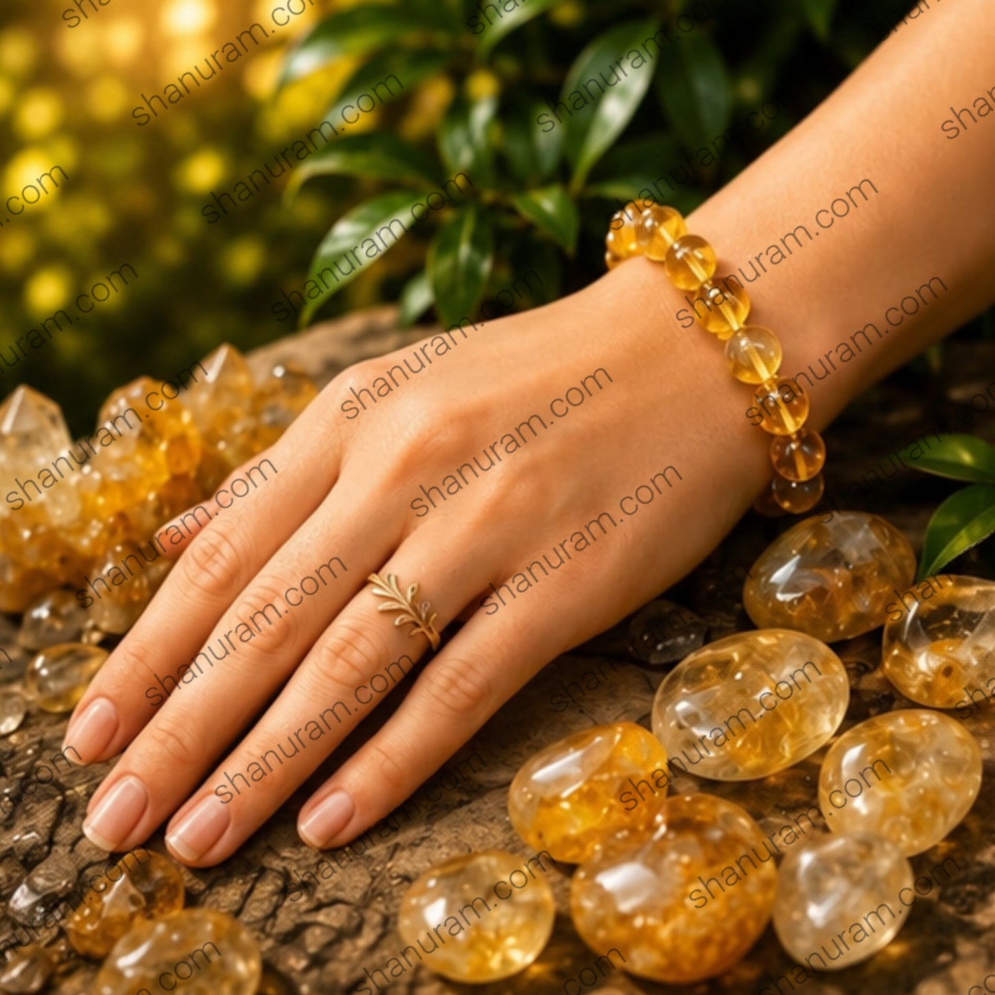 Natural Citrine Crystal Bracelet for Wealth, Success & Positive Energy | Certified Gemstone Bead Bracelet