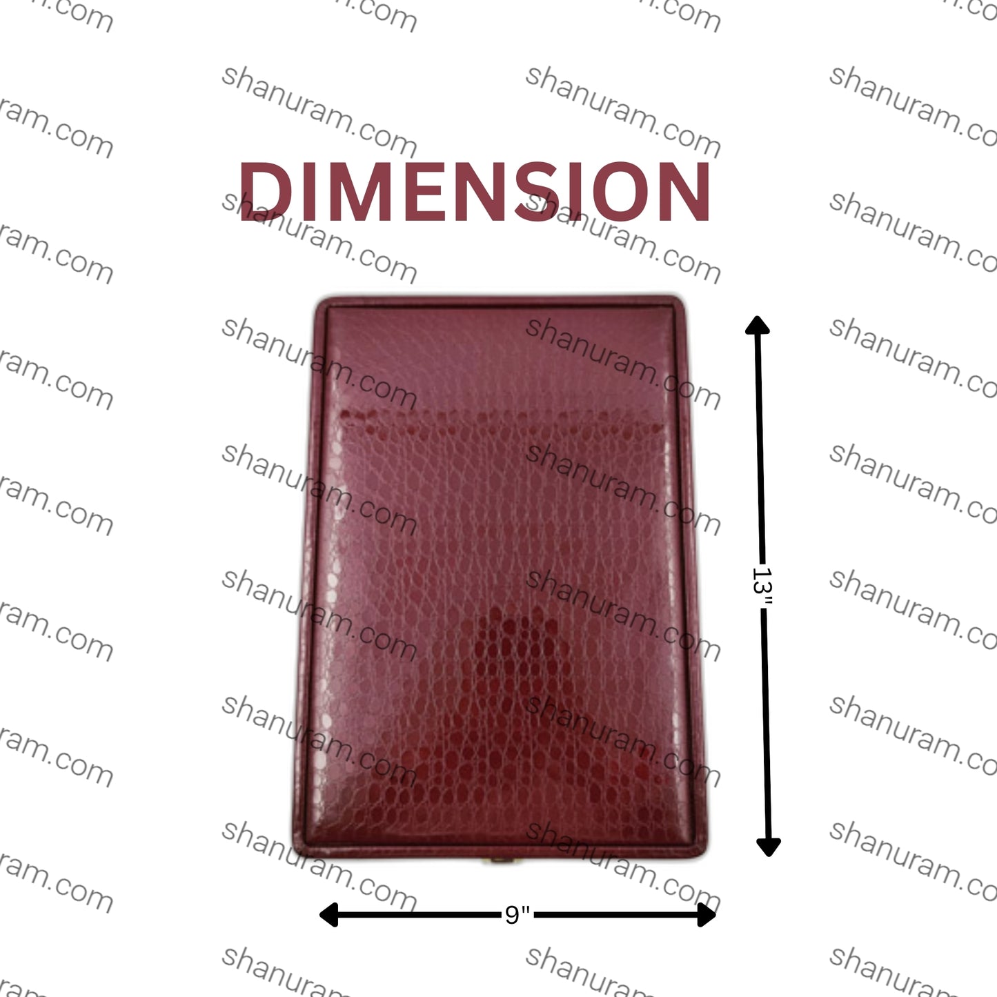 Maroon Crocodile Texture Bangle-Necklace Set Box