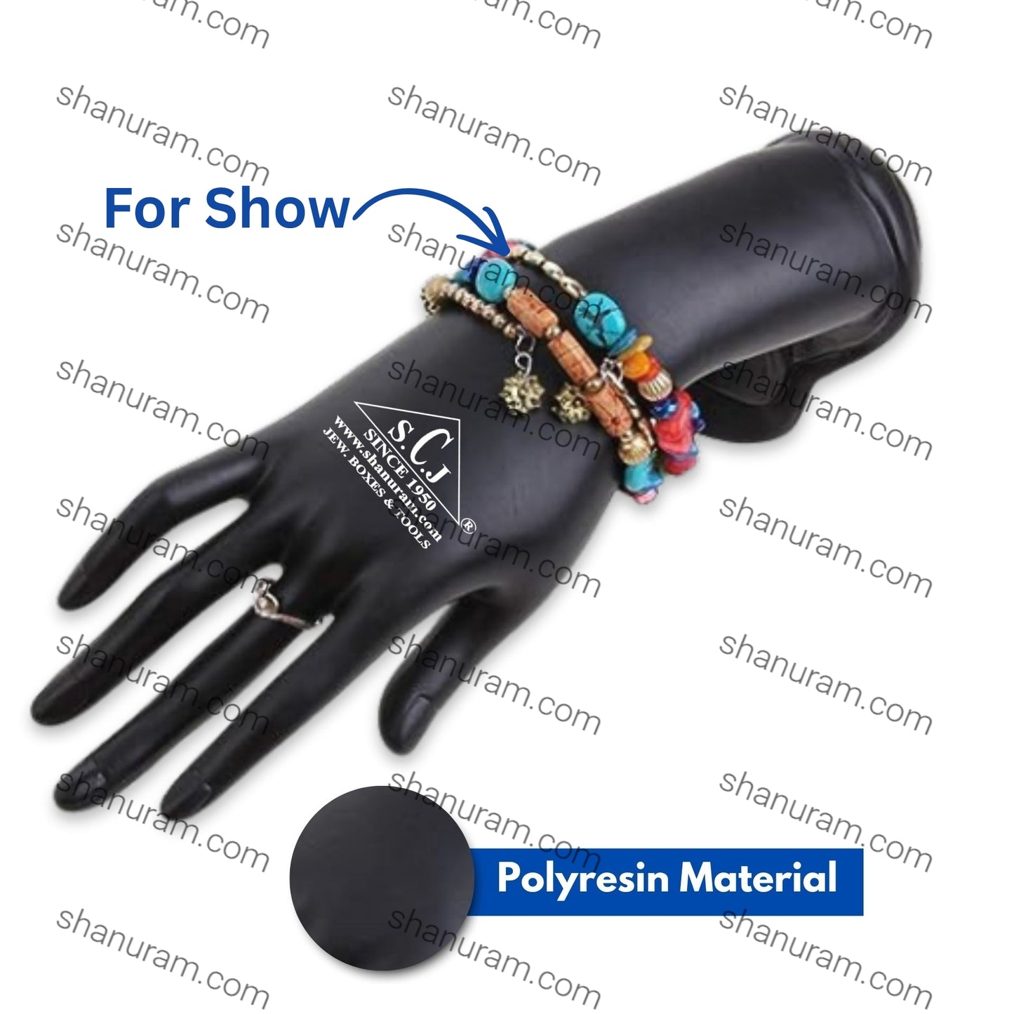 Hand Finger Jewellery Chain Ring Bracelet Black Display Stand Holder