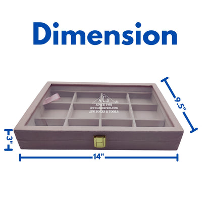 Pink Suede Fabric 12- Grid Universal Stock Display Box