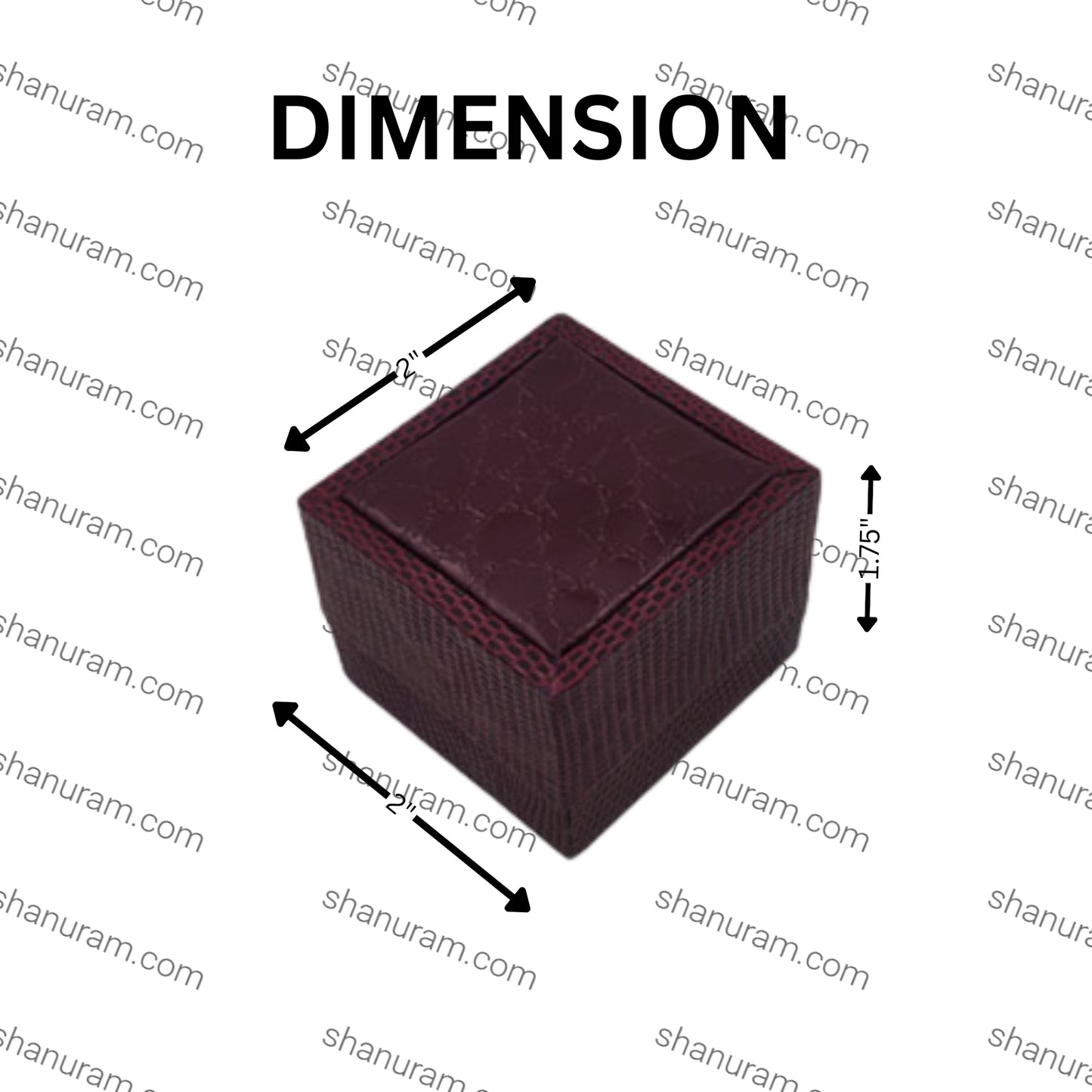 Maroon Crocodile Texture Small Ring Box