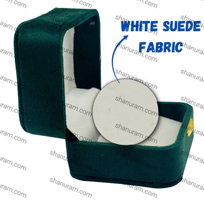 Premium Green Velvet LED Earring & Tops Box with White Suede Interior