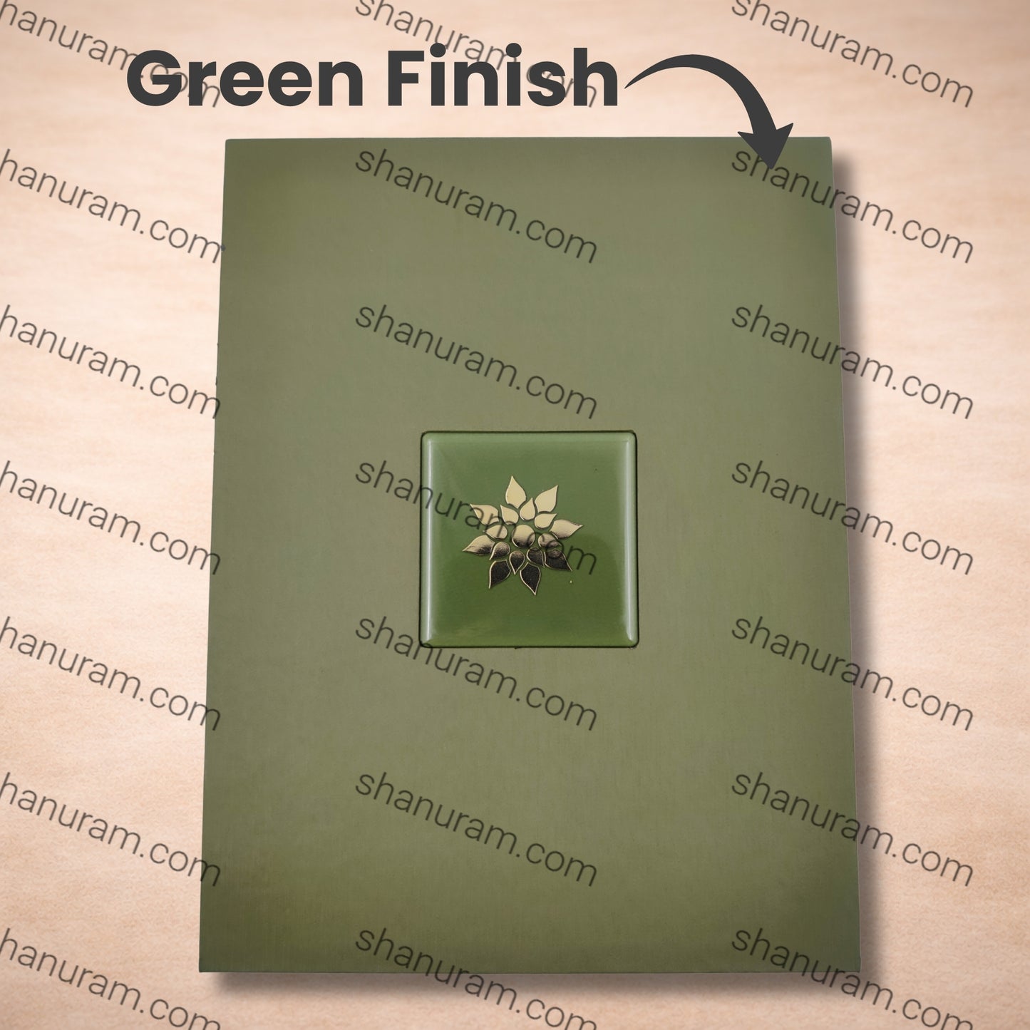 Premium Green Finish Long Necklace Box with Soft Cream Suede Interior