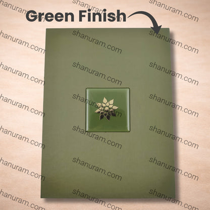 Premium Green Finish Long Necklace Box with Soft Cream Suede Interior