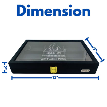 9-Grid Black Suede Universal Stock Display Box | Universal Storage Display Box | Universal Stock Display Box