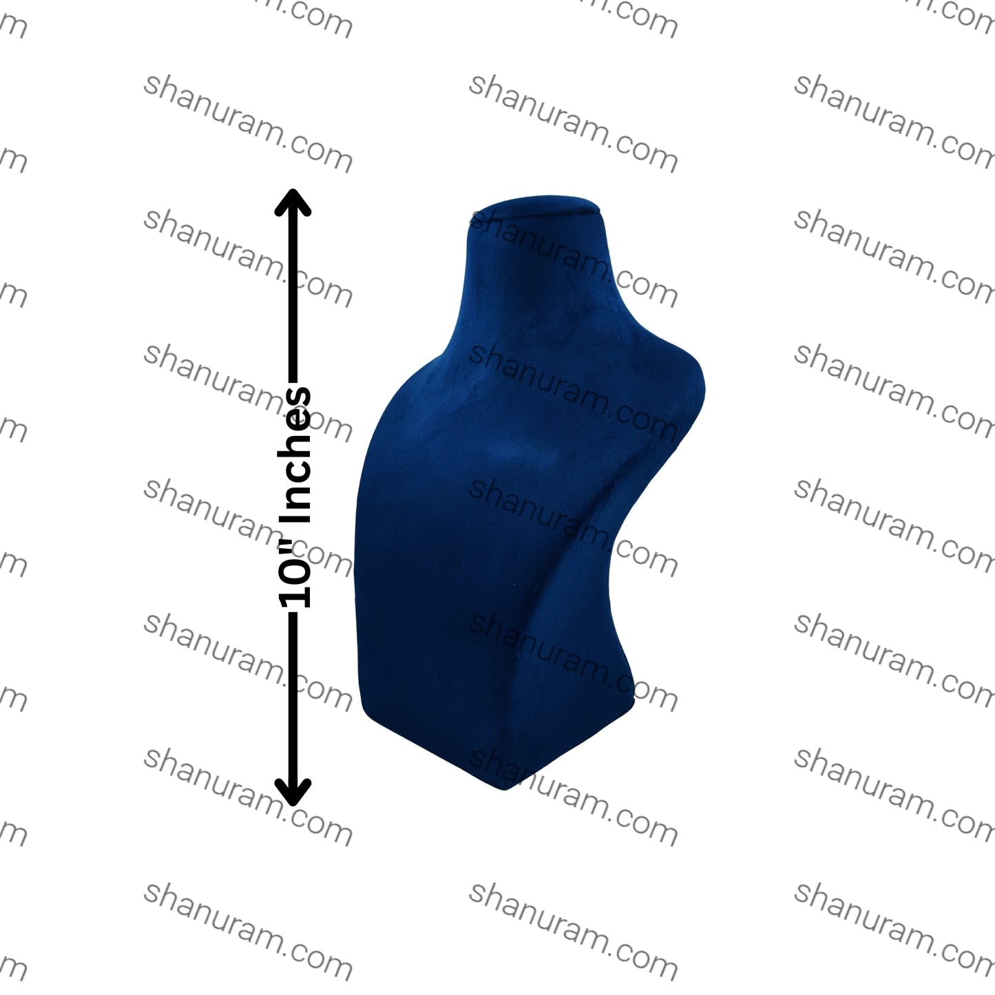 Dummy Navy Blue Suede Necklace Stand with Curve