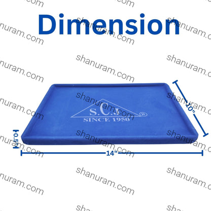 Dark Blue Velvet Round Boundary Jewellery Display Tray