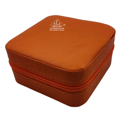 Orange Premium Multi-Function Jewellery Organizer Case for Earrings, Chains & Rings