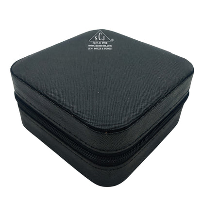 Black Premium Multi-Function Jewellery Organizer Case for Earrings, Chains & Rings