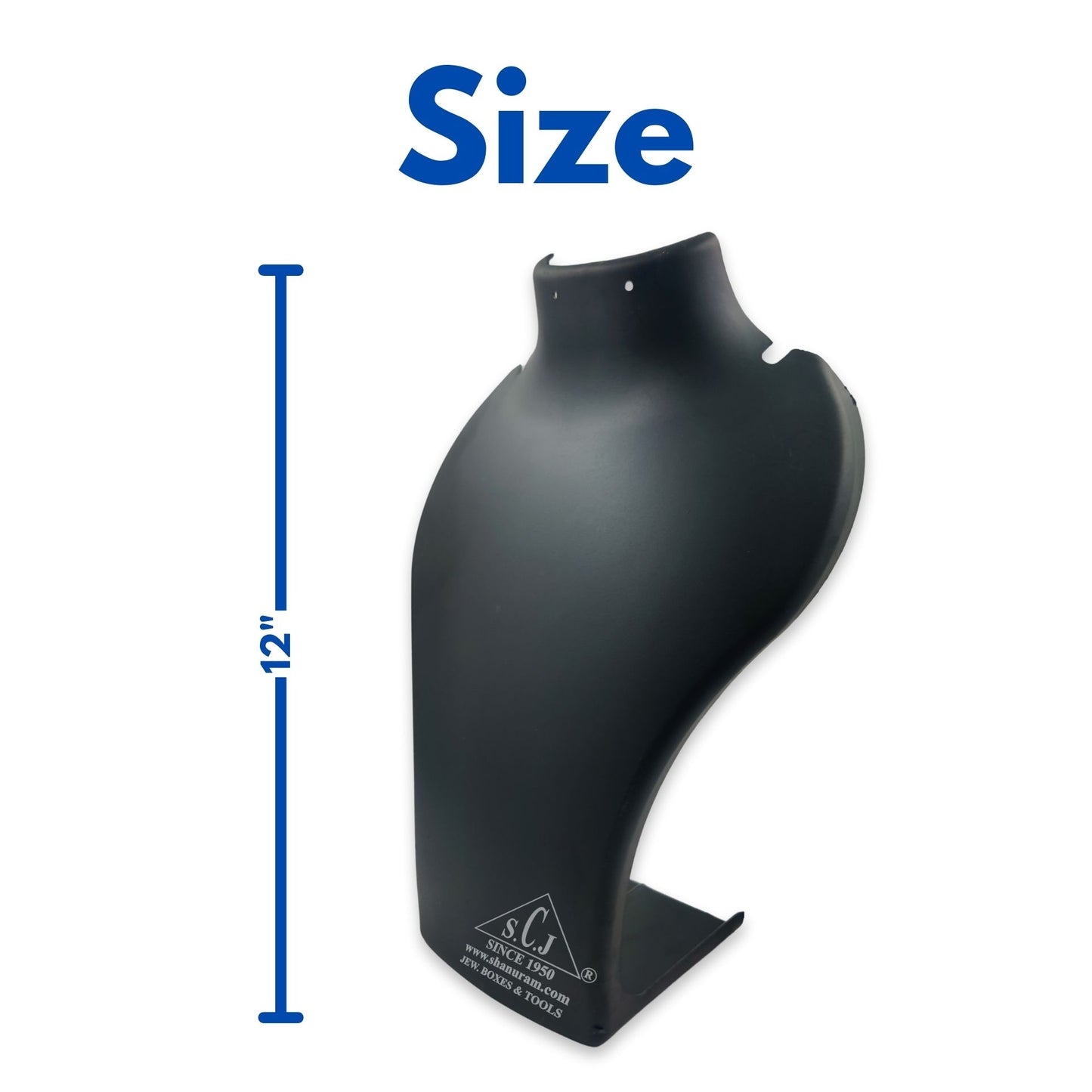 Necklace Plastic Black Display Stand, 12" inch