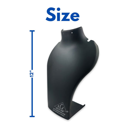 Necklace Plastic Black Display Stand, 12" inch