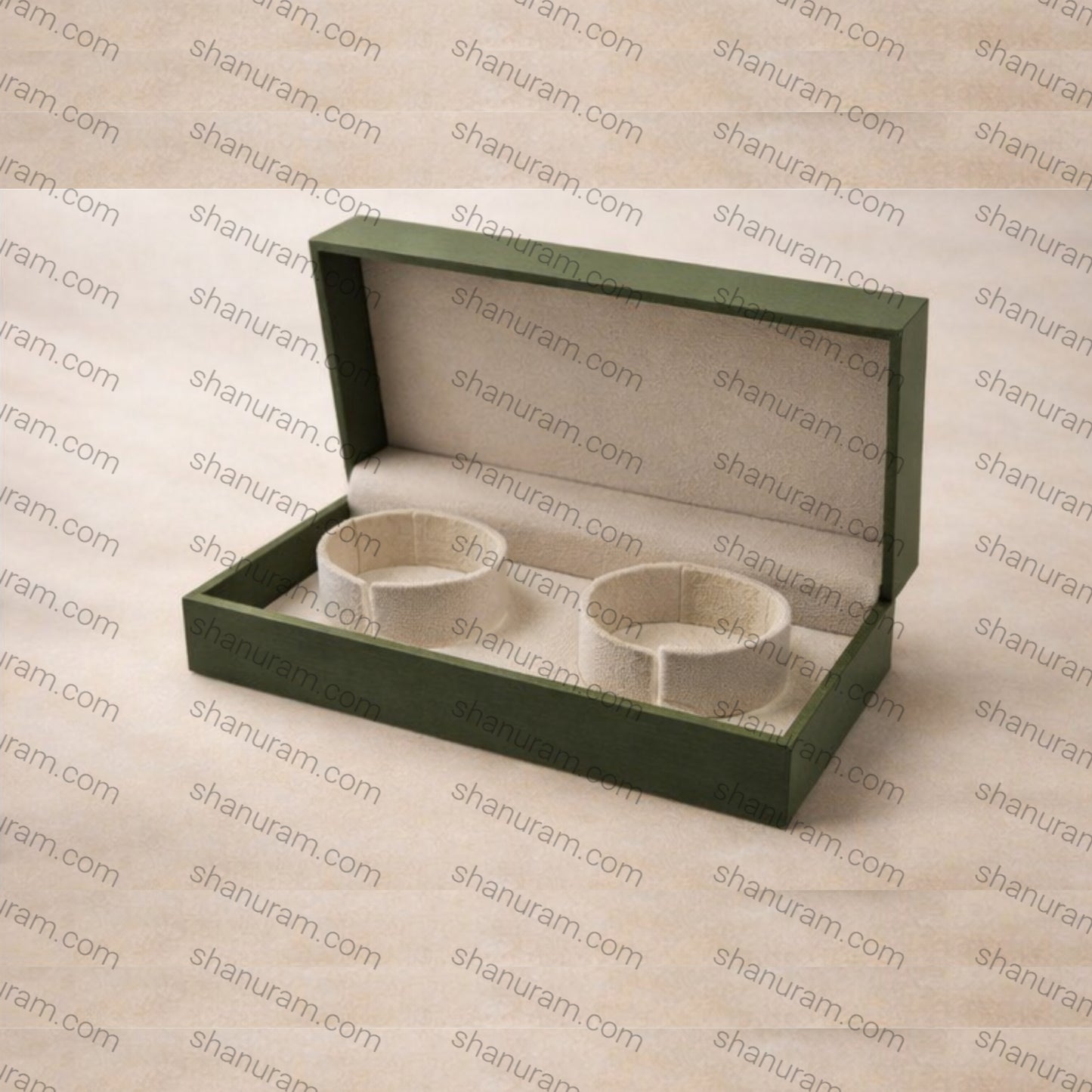 Luxury Green Finish Double Bangle Box | Premium Jewellery Storage & Gift Box