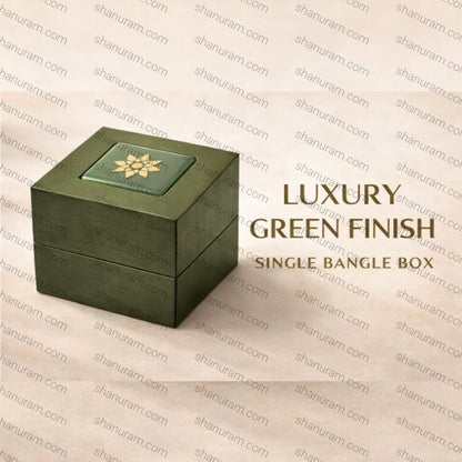 SCJ Luxury Green Single Bangle Box – Premium Velvet Jewellery Storage Box