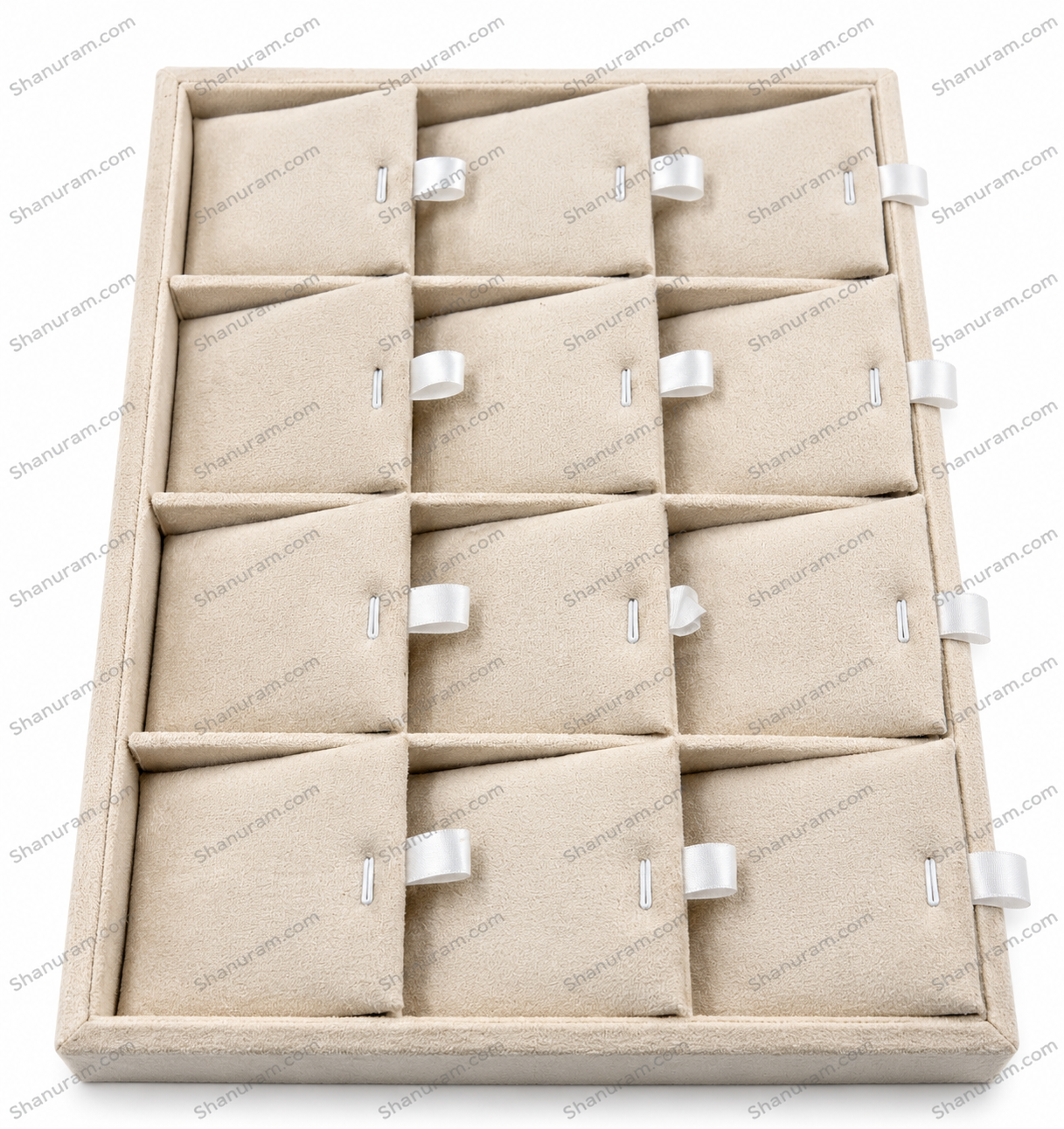 SCJ Suede Pendant Display Tray – 12 Slot Jewellery Pendant Organizer Tray | 14 x 10 Inch