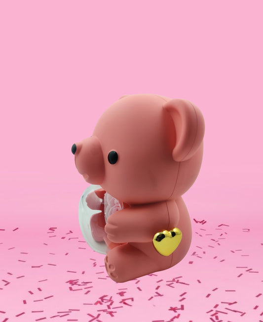 Pink Teddy Bear Rose Ring & Pendant Box, Handmade Ring Box, Engagement Ring Box, Valentine's Ring Box, Cute Keepsafe Box, Birthday Gift Box