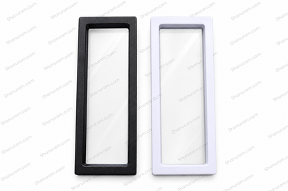 SCJ 3D Floating Display Frame 7 x 23 x 2 cm for Jewellery, Coins & Collectibles – Black & White | Pack of 100