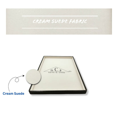 Crocodile Cream Suede Fabric Jewellery Display Tray(Large)