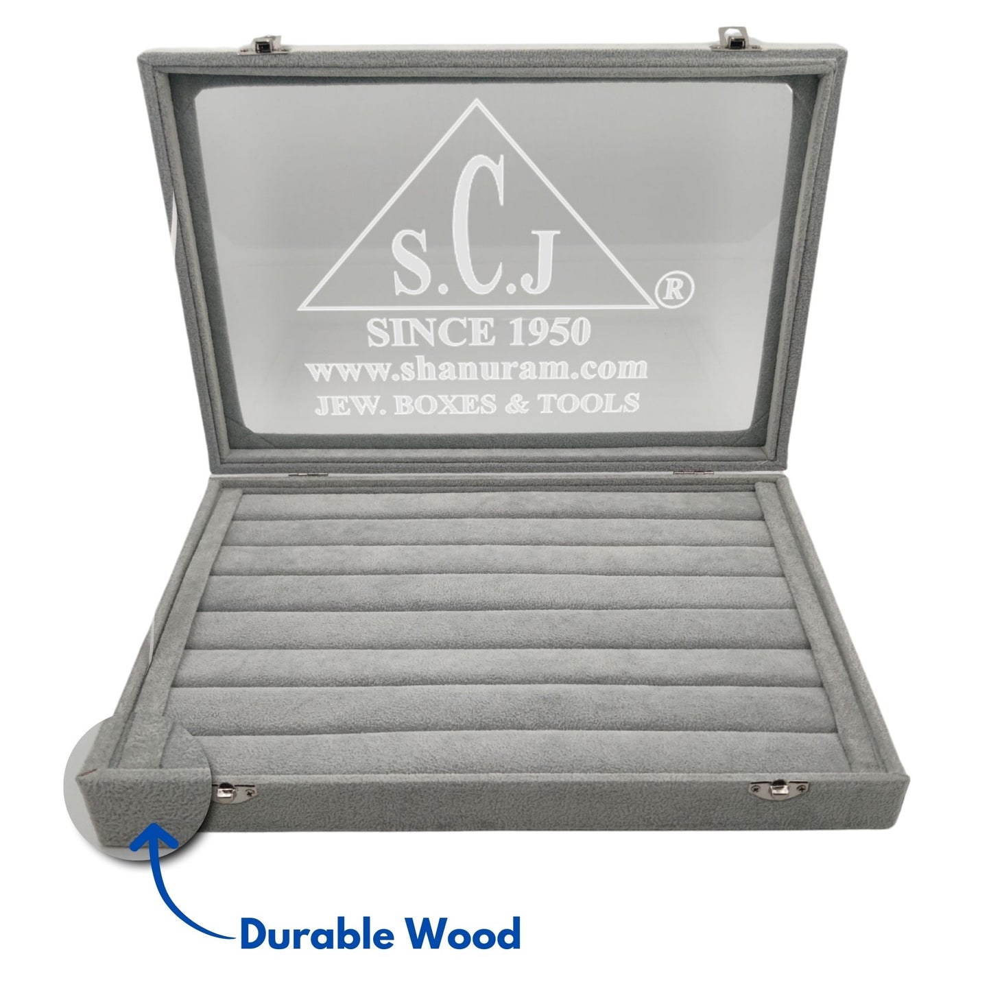 Grey Suede Fabric Ring Stock Display Box | Jewellery Stock Display Box | Ring Display Box